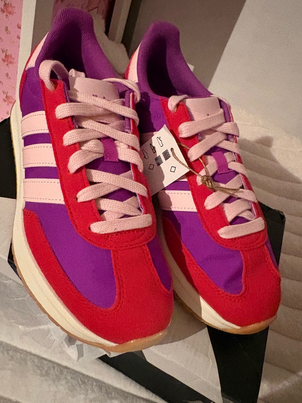 adidas Pink, Purple & Red Retro Runner Sneakers